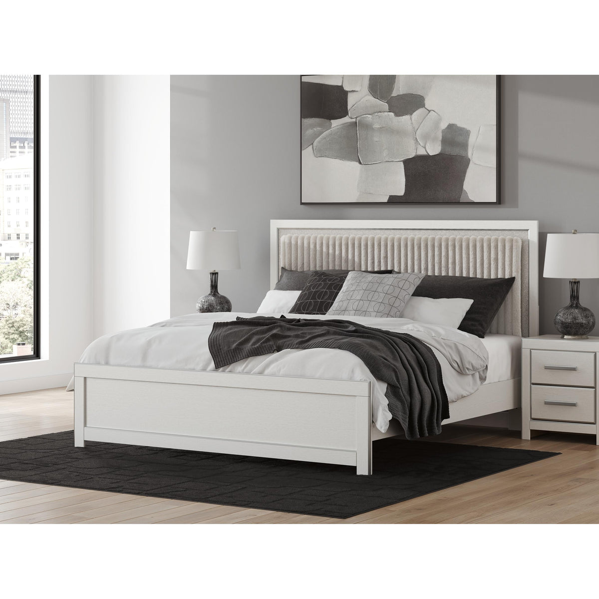 Signature Design by Ashley Zuraleus PCB3381B8 King Upholstered Panel Bed IMAGE 2