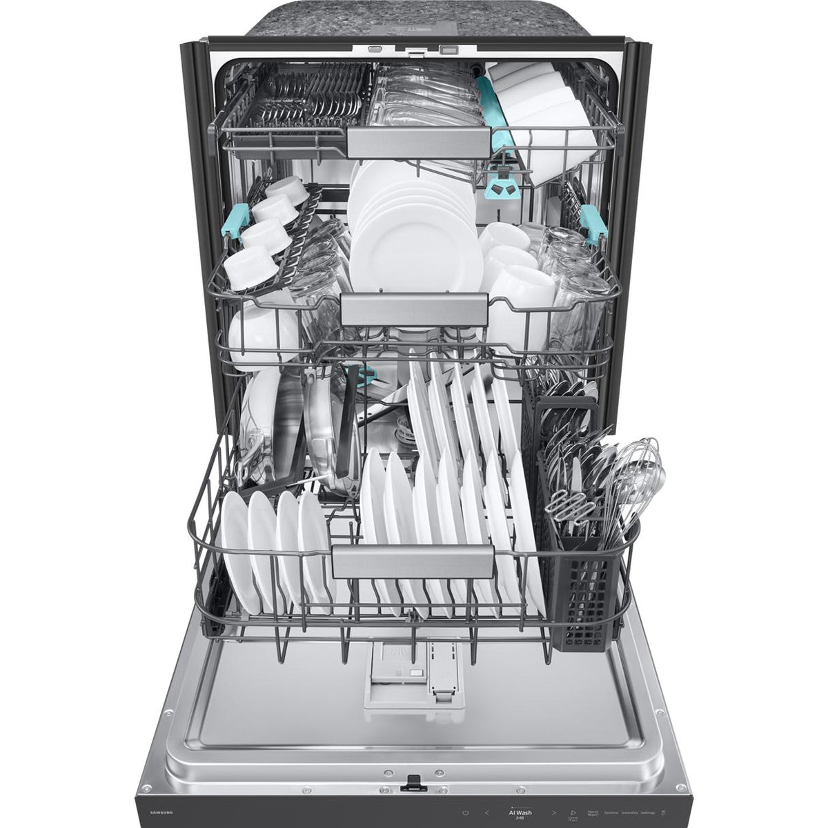 Samsung Bespoke Built-In Dishwasher with Third Rack and AI Wash DW90F89P0USRAA IMAGE 3