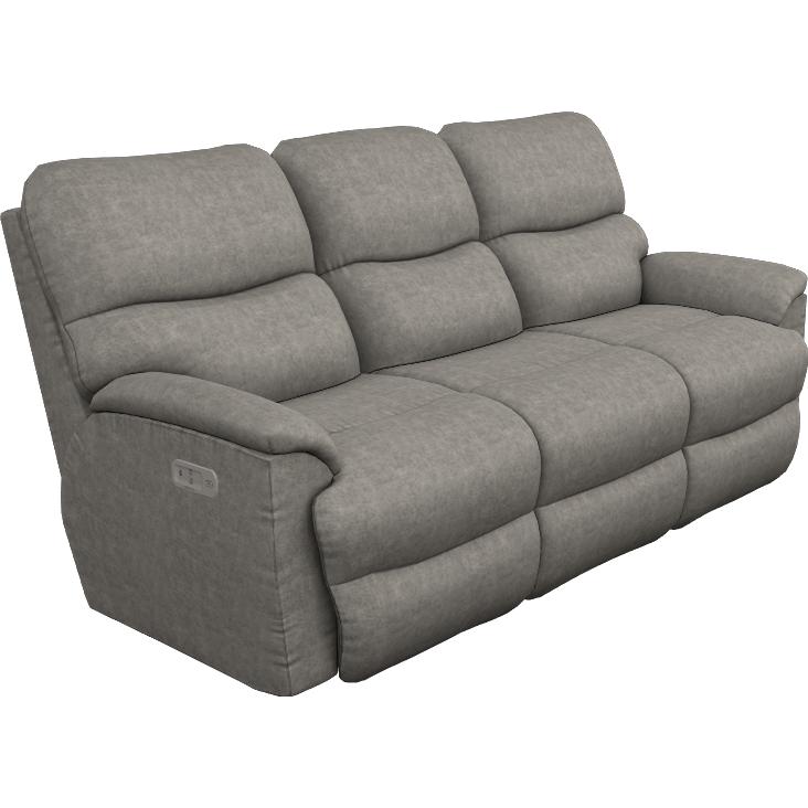 La-Z-Boy Trouper Power Reclining Sofa w/ Headrest - Charcoal IMAGE 1