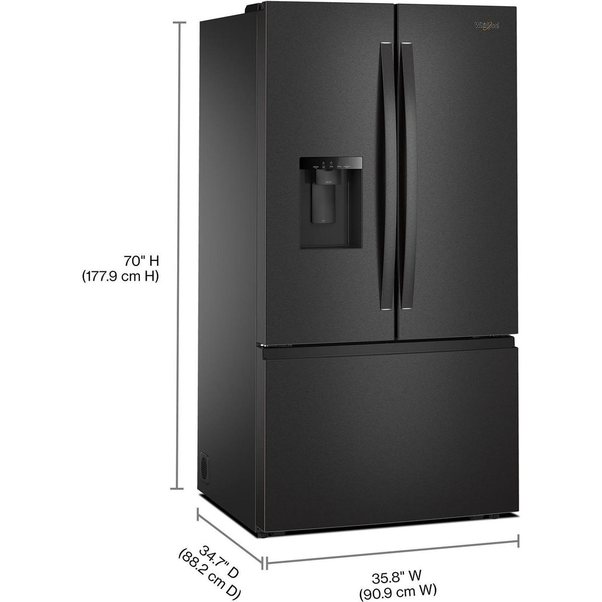 Whirlpool 36-inch, 30 cu. ft. Freestanding French 3-Door Refrigerator with External Water and Ice Dispensing System WRFF3536SV IMAGE 14