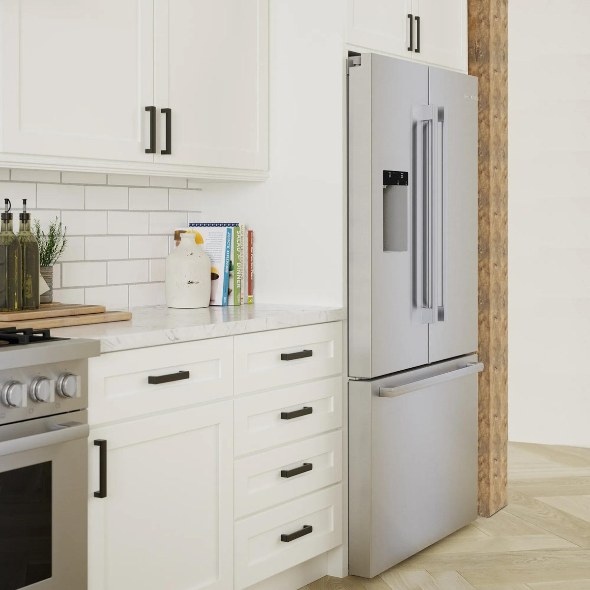 Bosch 36-inch, 21.6 cu. ft. Counter-Depth French 3-Door Refrigerator with Water and Ice Dispensing System B36CD52SNS IMAGE 17