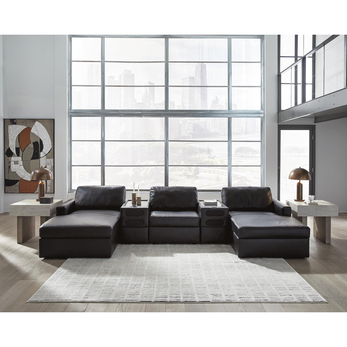Signature Design by Ashley ModMax II 74305S49 5 pc Double Chaise Sectional with Audio Consoles IMAGE 1