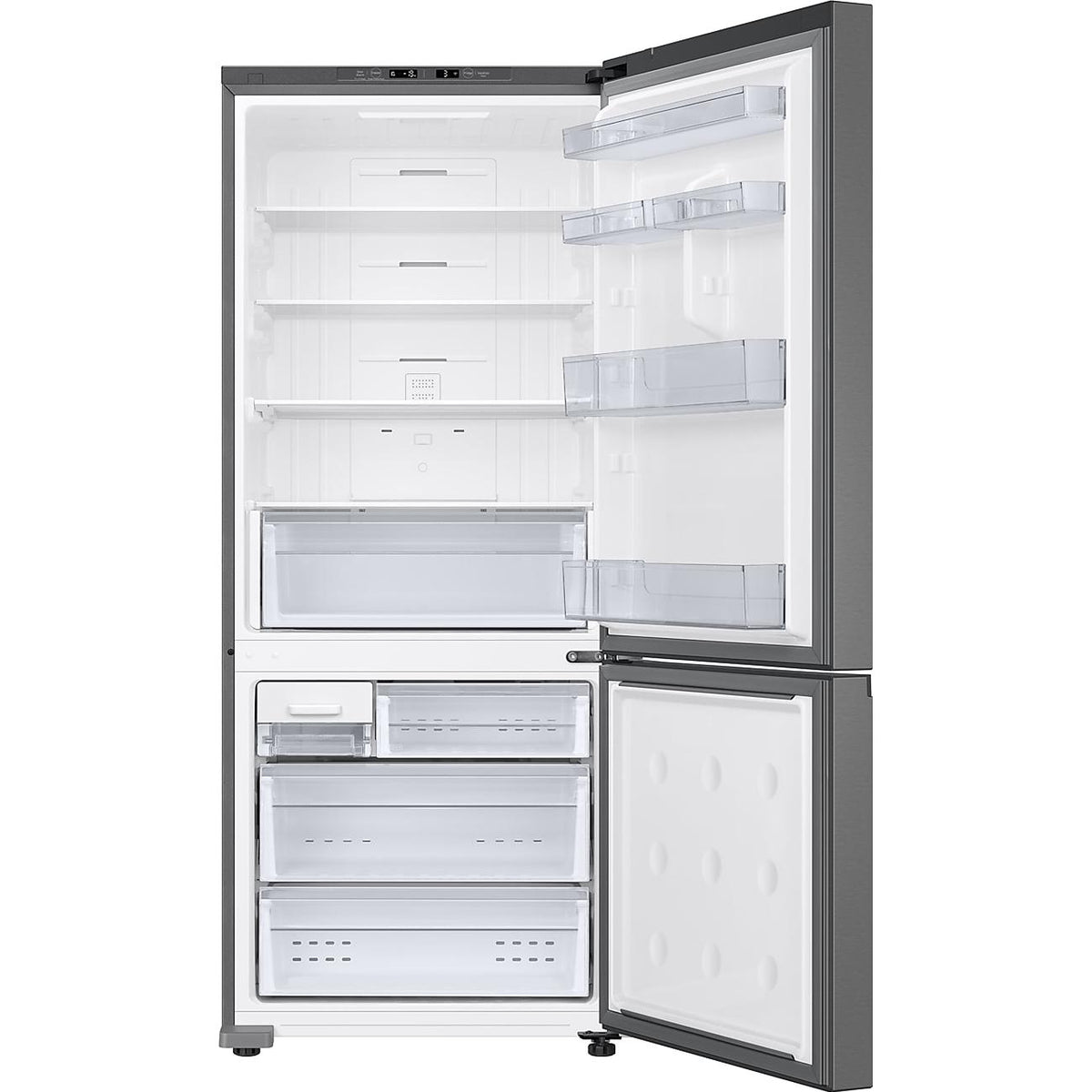 Samsung 28-inch, 15 cu. ft. Counter-Depth Bottom Freezer Refrigerator with SmartThings AI Energy Mode RB15DG6000SRAA IMAGE 3