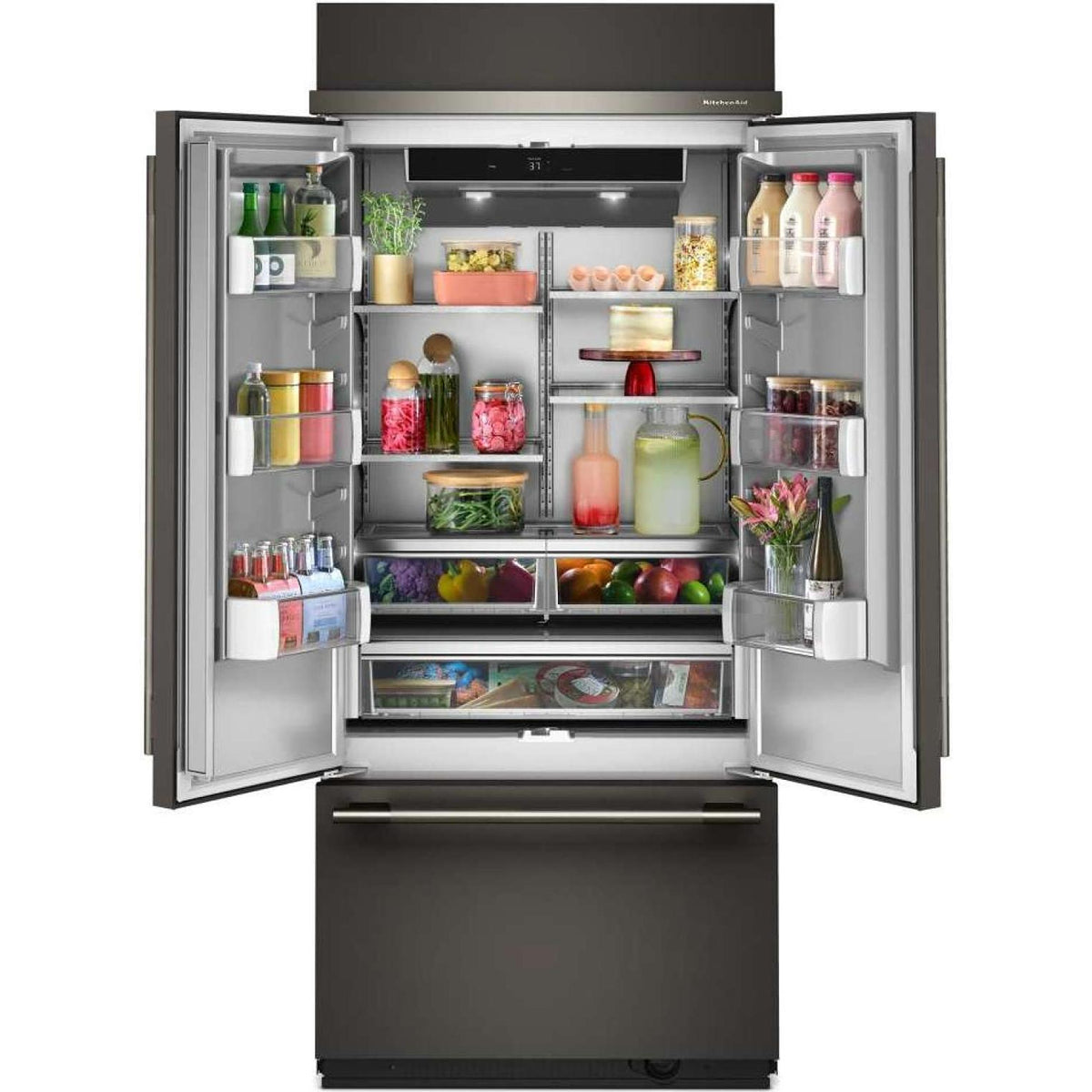 KitchenAid 36-inch, 20.8 cu. ft. Built-in French 3-Door Refrigerator KBFN536SBE IMAGE 3