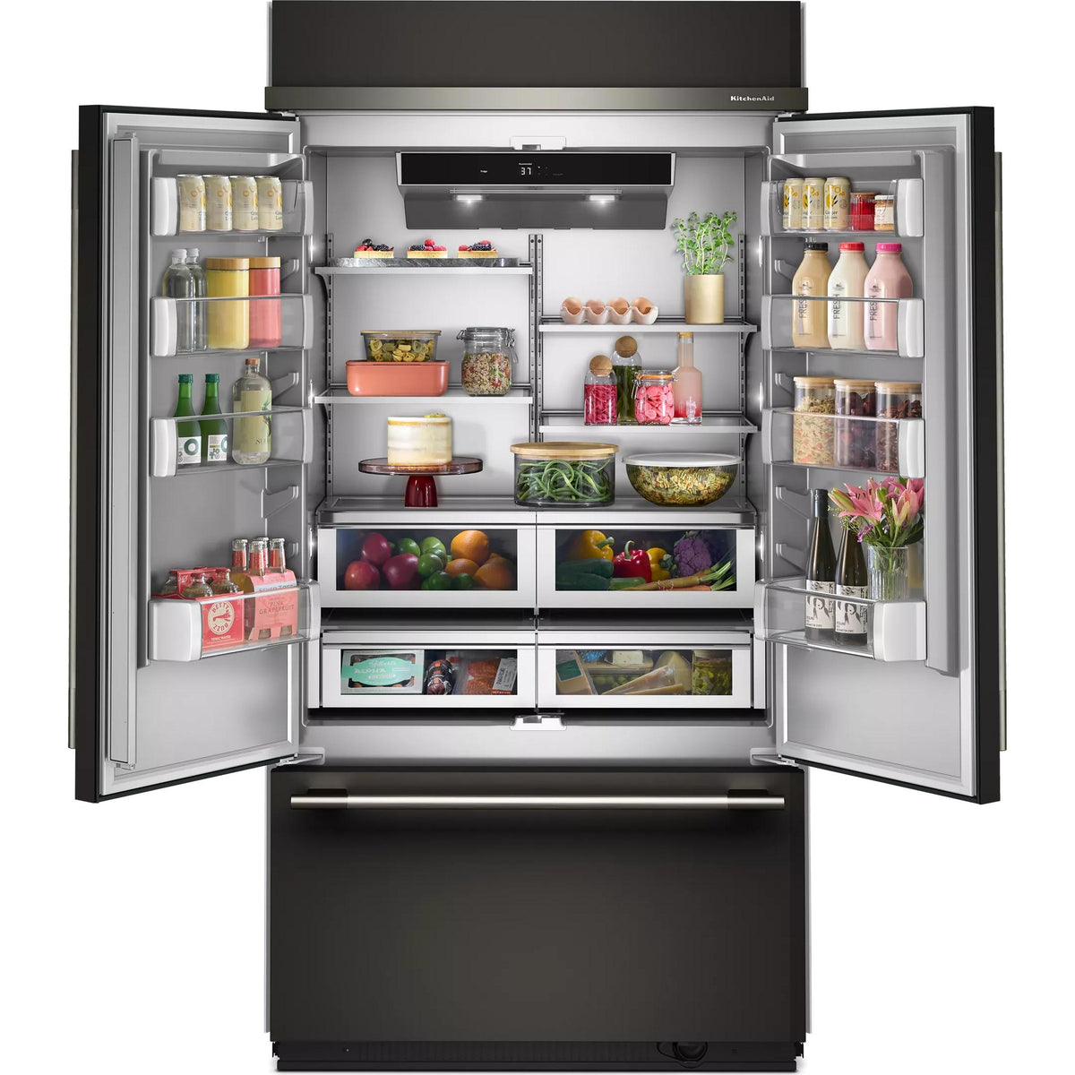 KitchenAid 42-inch, 24.2 cu. ft. Built-in French 3-Door Refrigerator KBFN542SBE IMAGE 2