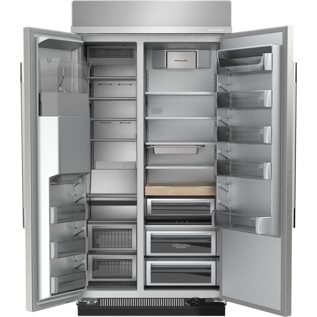 KitchenAid 36-inch, 20.8 cu. ft. Built-in Side-by-Side Refrigerator with External Water and Ice Dispensing System KBSD736SPS IMAGE 2