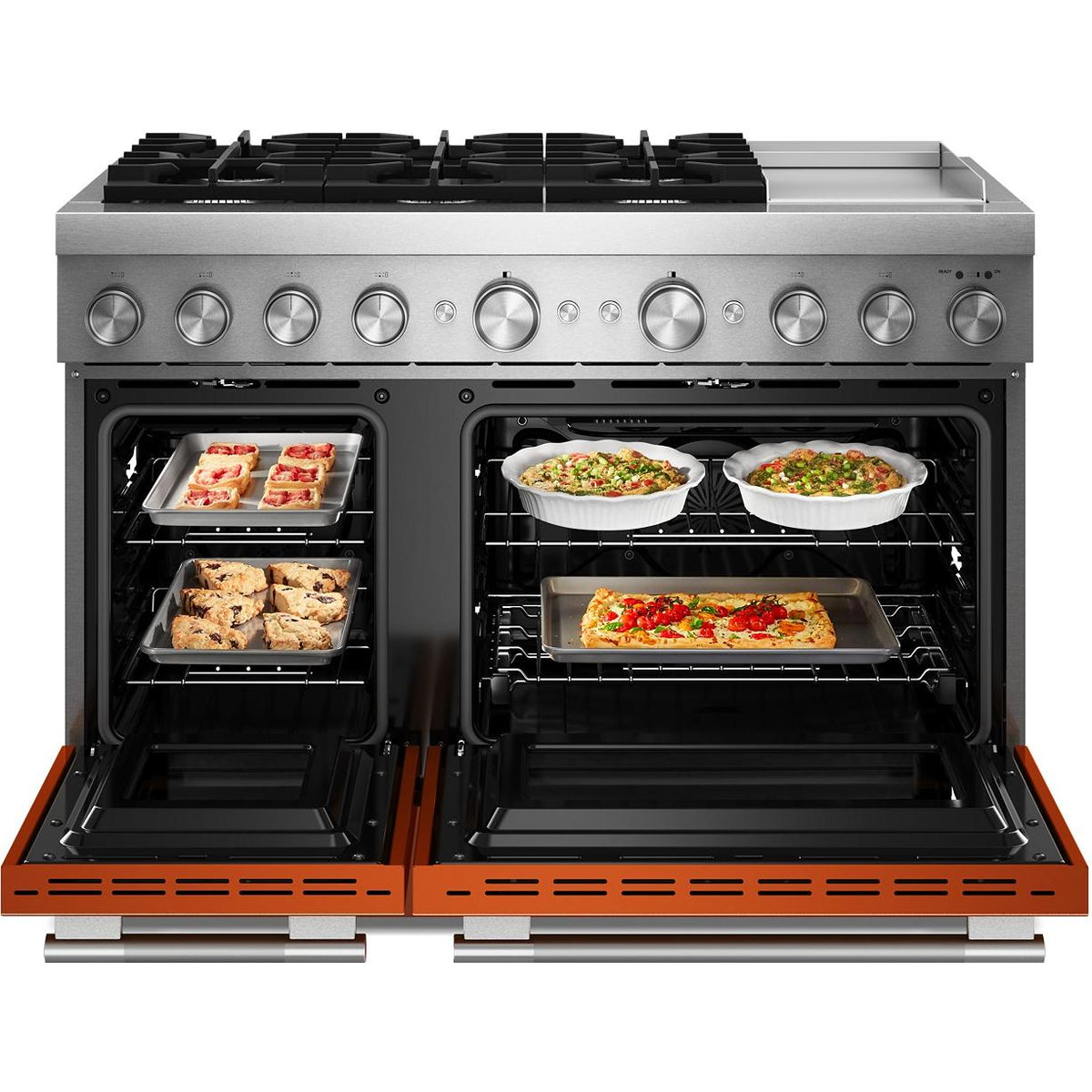 KitchenAid 48-inch Freestanding Commercial-Style Dual-Fuel Range with Griddle KFDD948SSC IMAGE 2