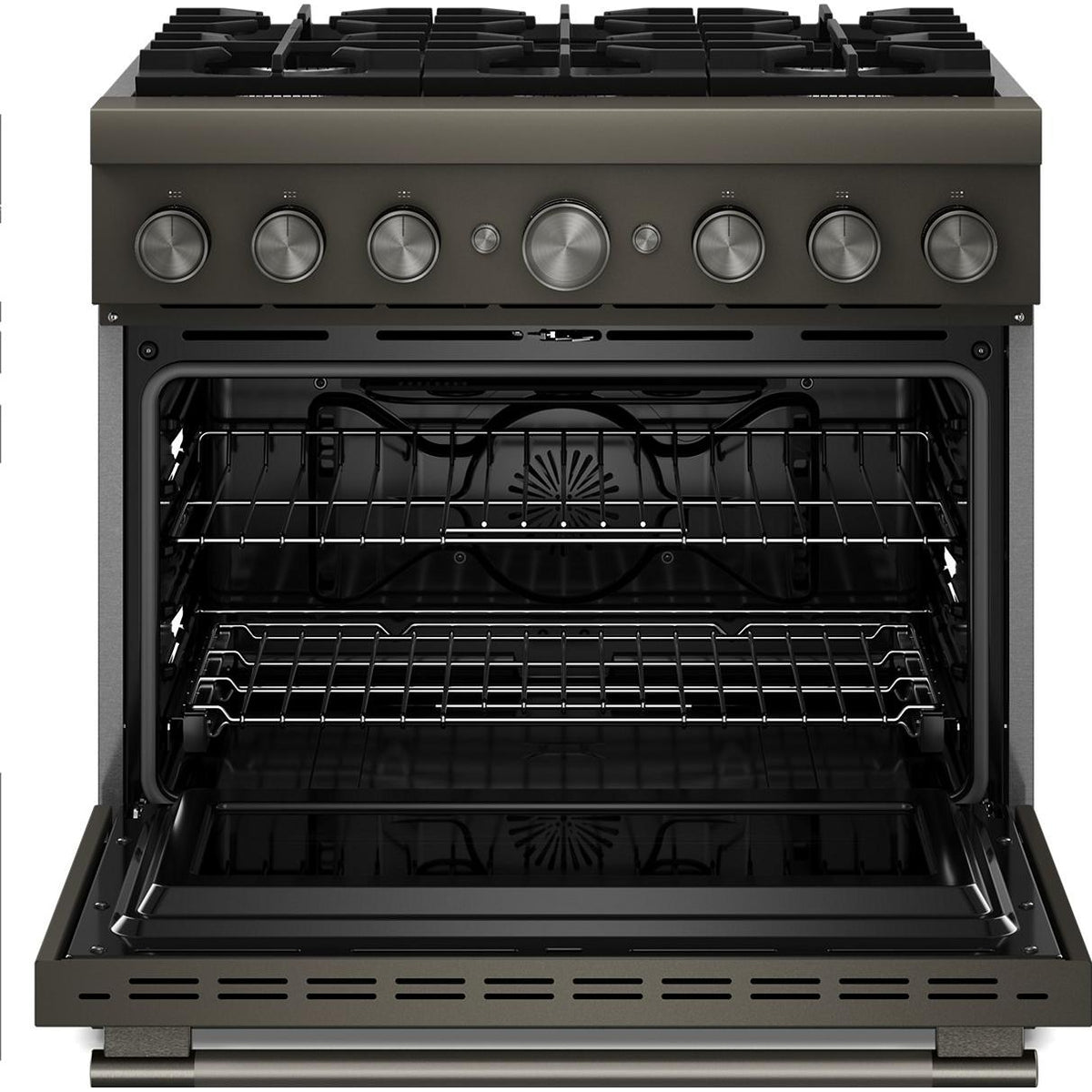KitchenAid 36-inch, 5.1 cu. ft. Freestanding Commercial-Style Dual-Fuel Range with Even-Heat™ True Convection KFDS936SBE IMAGE 3