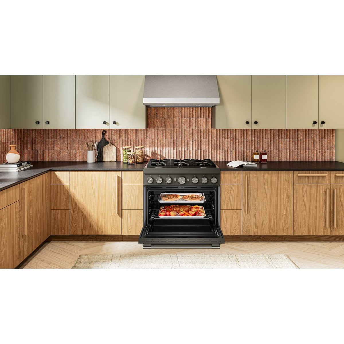 KitchenAid 36-inch, 5.1 cu. ft. Freestanding Commercial-Style Dual-Fuel Range with Even-Heat™ True Convection KFDS936SBE IMAGE 9