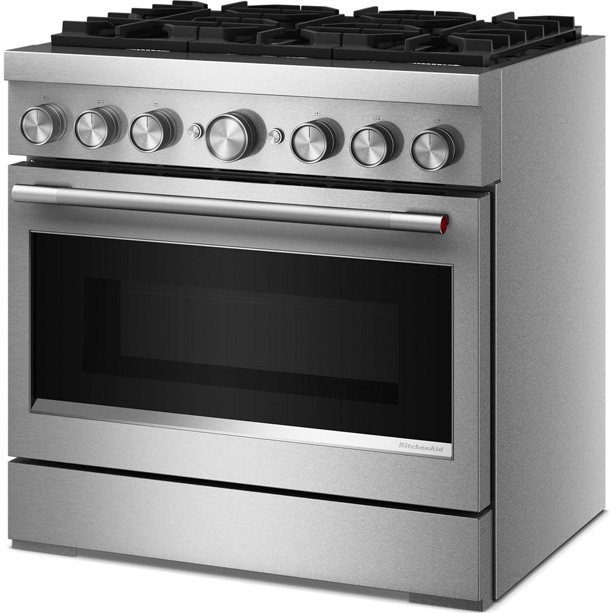 KitchenAid 36-inch, 5.1 cu. ft. Freestanding Commercial-Style Dual-Fuel Range with Even-Heat™ True Convection KFDS936SSS IMAGE 3