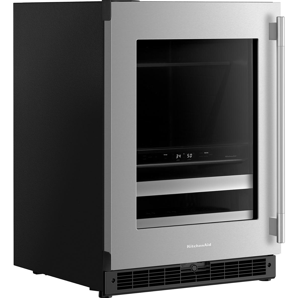 KitchenAid 4.8 cu. ft. Undercounter Beverage Center with Glass Door and Wood-Front Racks KUBL524SSB IMAGE 5