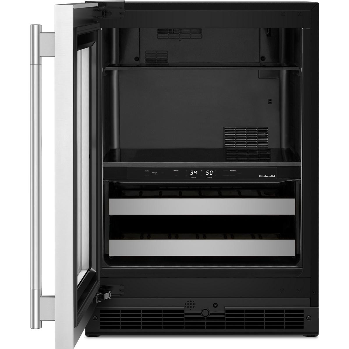 KitchenAid 4.8 cu. ft. Undercounter Beverage Center with Glass Door and Wood-Front Racks KUBL524SSB IMAGE 8
