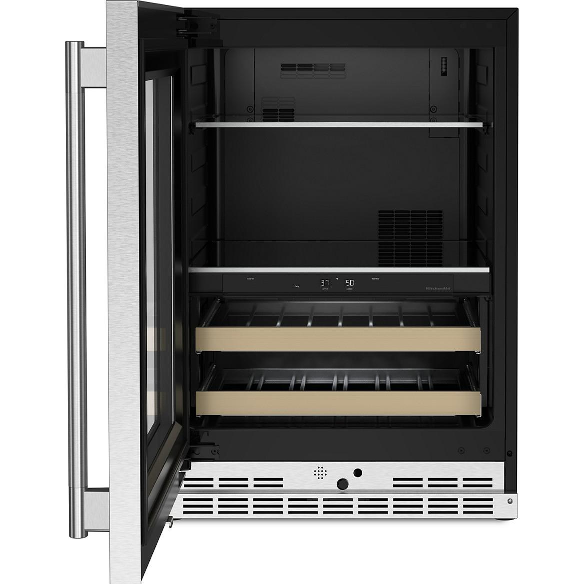 KitchenAid 4.8 cu. ft. Undercounter Beverage Center with Glass Door and Wood-Front Racks KUBL524SPS IMAGE 2
