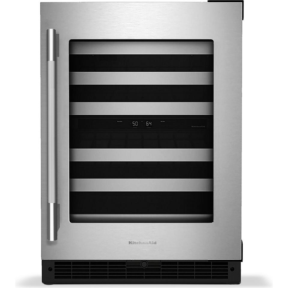 KitchenAid 46-Bottle Undercounter Wine Cellar with Full-Extension Metal-Front Racks KUWR324SSB IMAGE 2