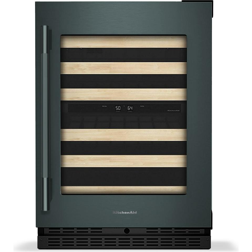 KitchenAid 46-Bottle Undercounter Wine Cellar with Full-Extension Wood-Front Racks KUWR524SJP IMAGE 1