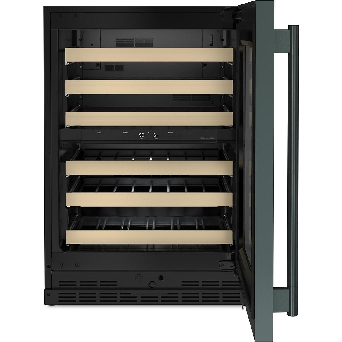 KitchenAid 46-Bottle Undercounter Wine Cellar with Full-Extension Wood-Front Racks KUWR524SJP IMAGE 2