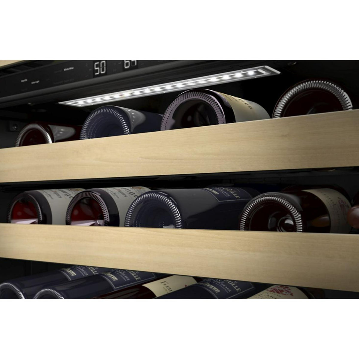 KitchenAid 46-Bottle Undercounter Wine Cellar with Full-Extension Wood-Front Racks KUWR524SBE IMAGE 7