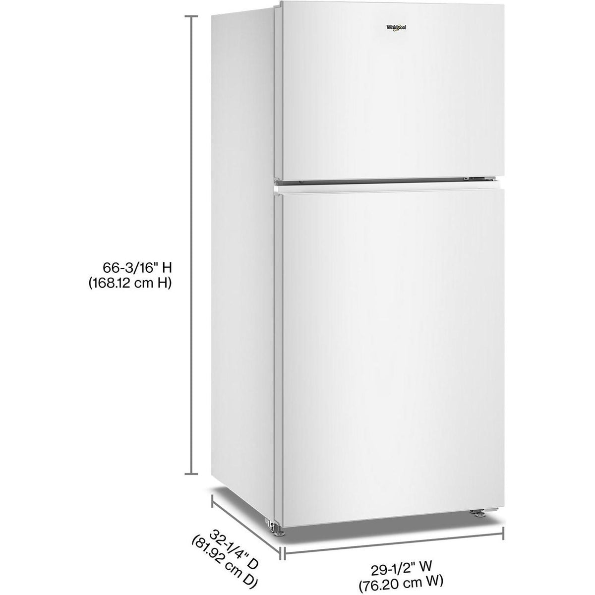 Whirlpool 29.5-inch, 19 Cu. Ft. Top Freezer Refrigerator with Total Coverage Cooling WRTX5419SW IMAGE 16