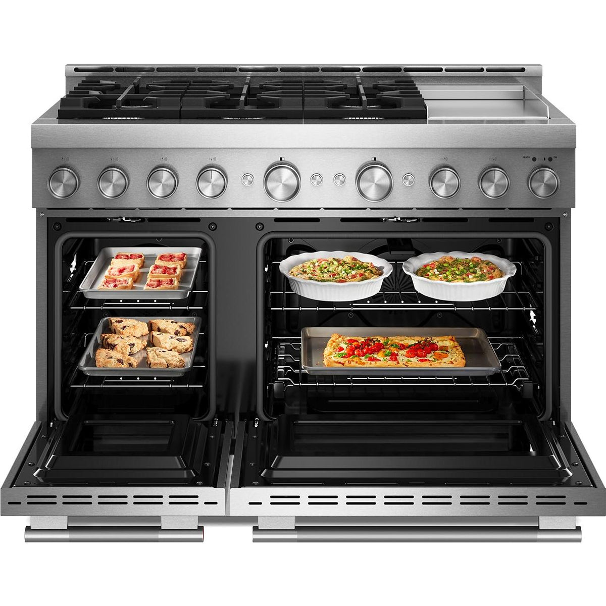 KitchenAid 48-inch Freestanding Gas Range with 6 Burners and Griddle KFGD948SSS IMAGE 2