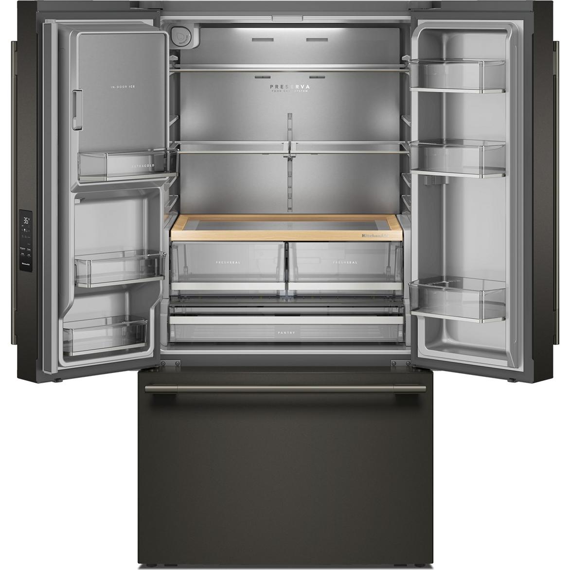 KitchenAid 36-inch French 3-Door Refrigerator with Water and Ice Dispensing System KRFF436SBE IMAGE 3