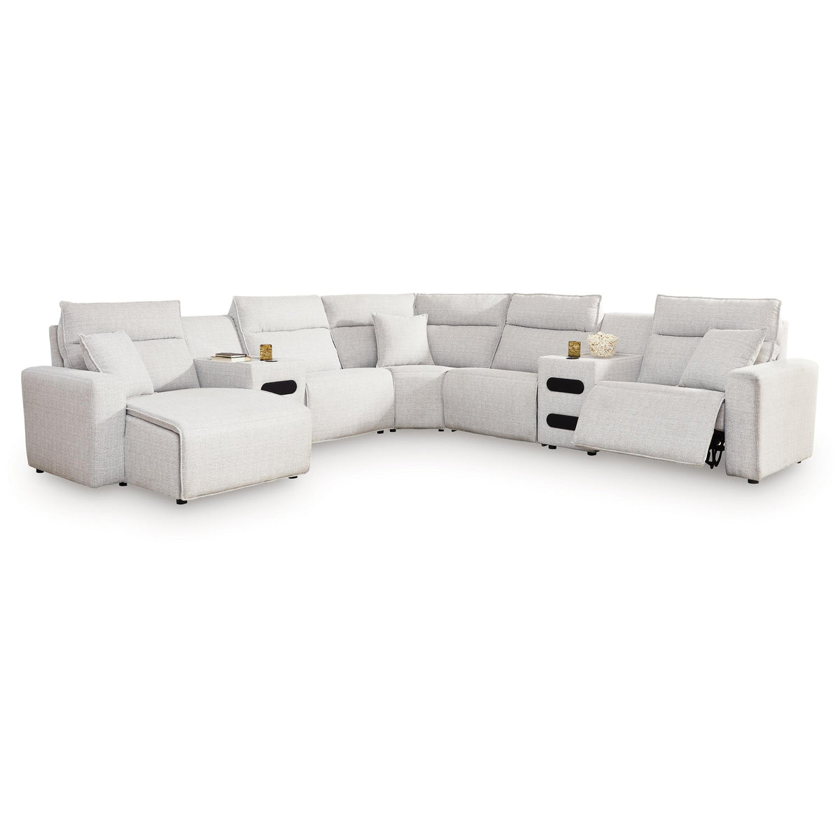 Signature Design by Ashley ModMax II 65907S20 7 pc Power Reclining Sectional with Chaise and Audio Consoles IMAGE 1