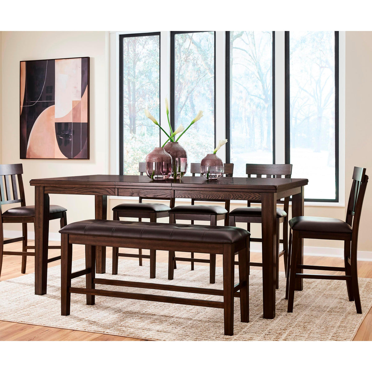 Signature Design by Ashley Haddigan D596-32 Dining Room Counter Butterfly Extension Table IMAGE 14