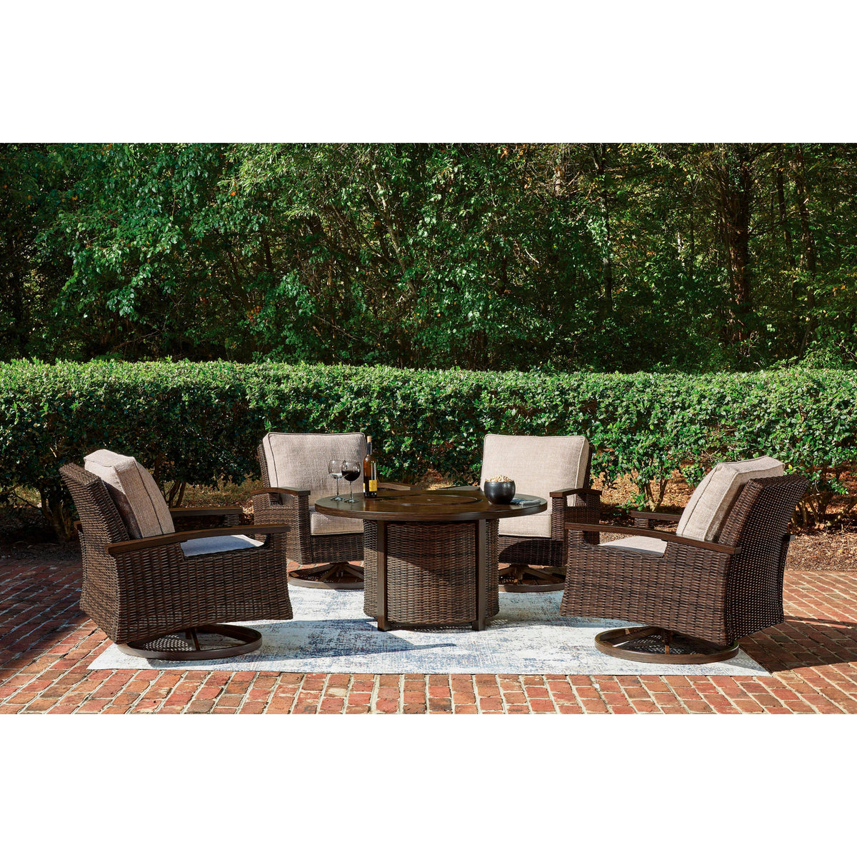 Signature Design by Ashley Monterey Point PCP760-776 Round Fire Pit Table IMAGE 6