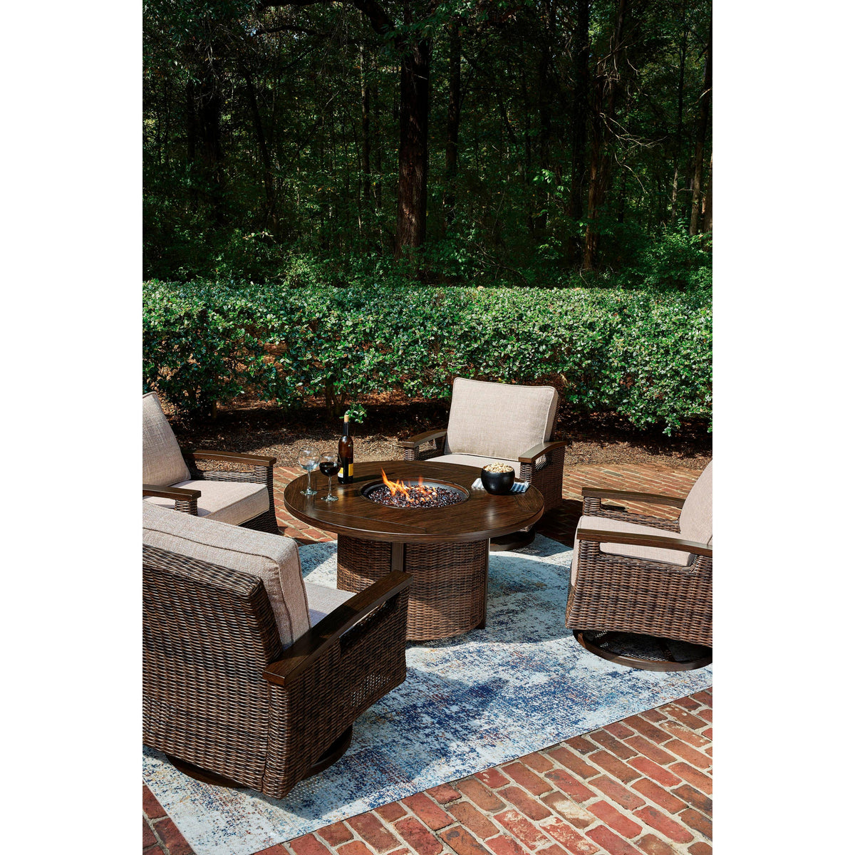Signature Design by Ashley Monterey Point PCP760-776 Round Fire Pit Table IMAGE 8