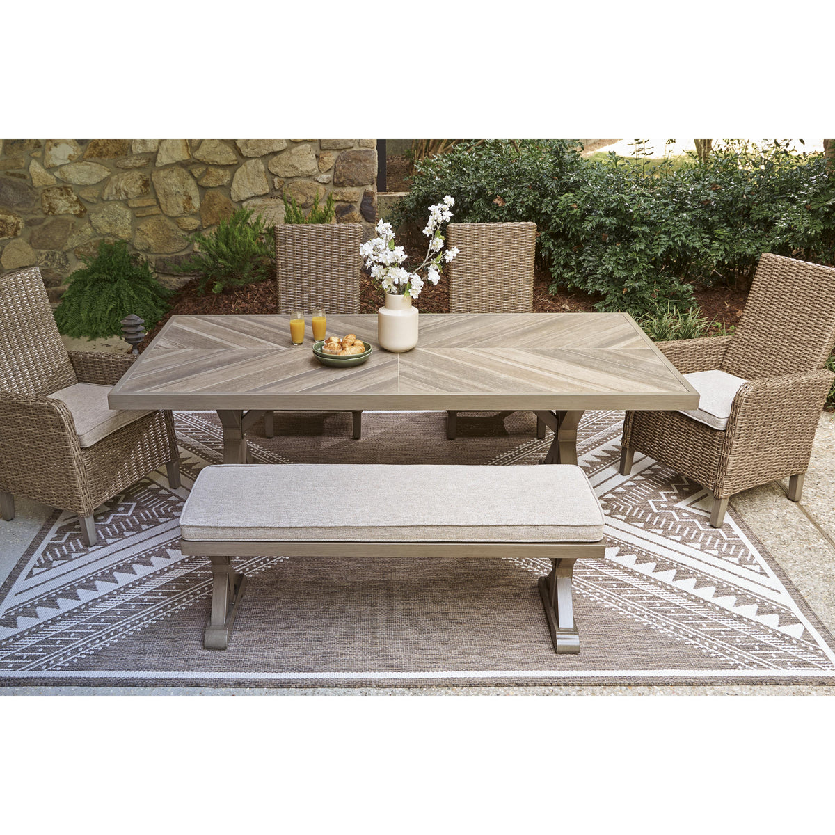 Signature Design by Ashley Laguna Heights PCP790-625 Rectangular Dining Table with Umbrella Option IMAGE 7