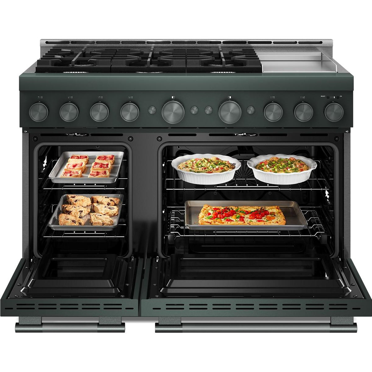 KitchenAid 48-inch Freestanding Gas Range with 6 Burners and Griddle KFGD948SJP IMAGE 2