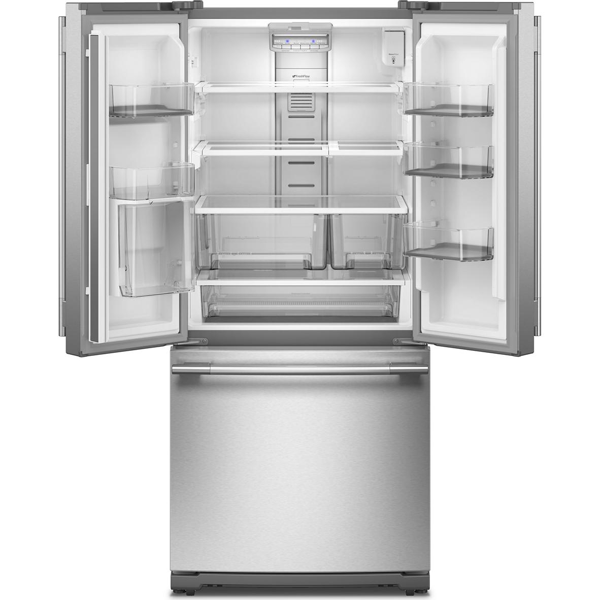 KitchenAid 30-inch, 20 cu. ft. Freestanding French 3-Door Refrigerator with Water Dispenser KRFF330SPS IMAGE 2
