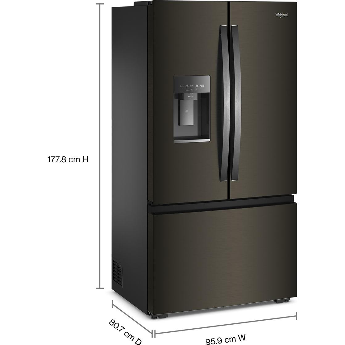 Whirlpool 36-inch, 22 cu. ft. French 3-Door Refrigerator with Water and Ice Dispensing System WRFC7036RV IMAGE 4