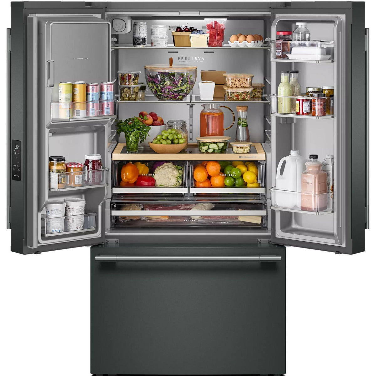 KitchenAid 36-inch French 3-Door Refrigerator with Water and Ice Dispensing System KRFF436SJP IMAGE 3
