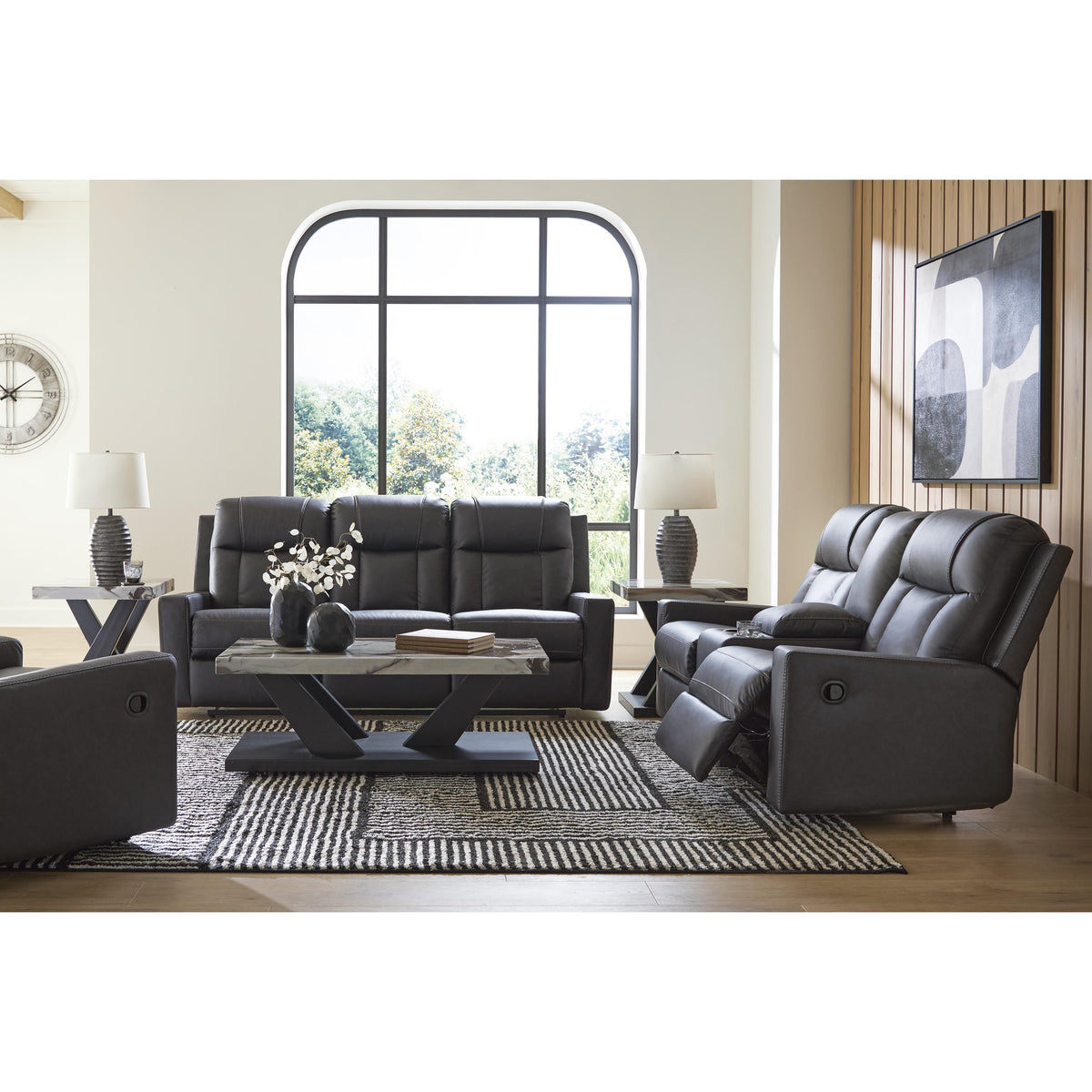 Benchcraft Mackmenville Reclining Leather Look Sofa 7471388 IMAGE 10