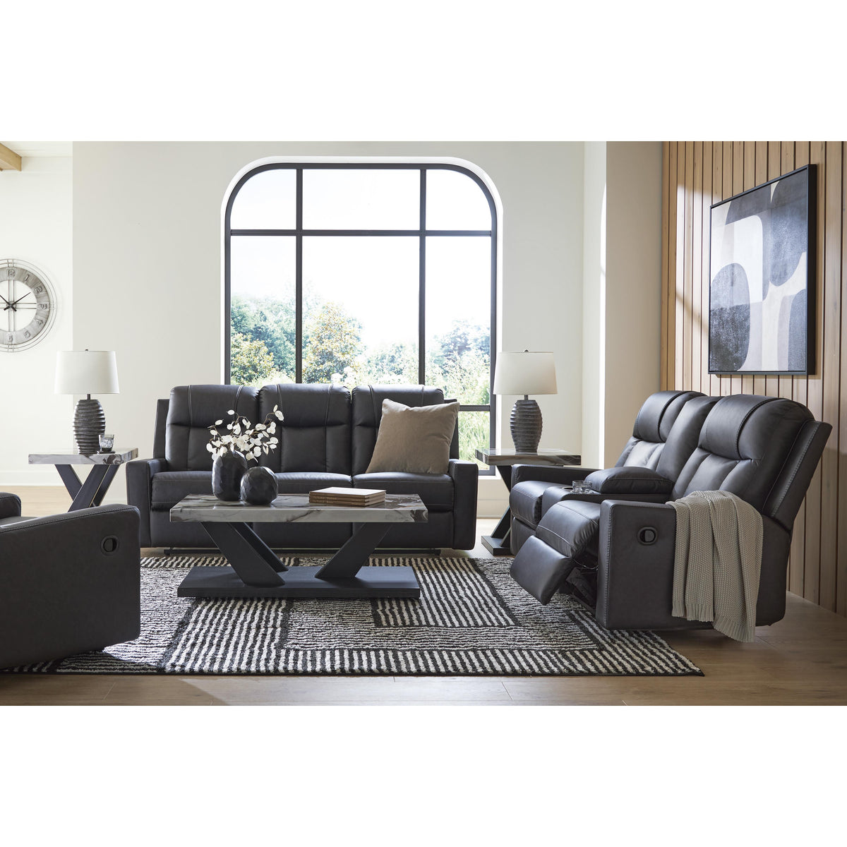 Benchcraft Mackmenville Reclining Leather Look Sofa 7471388 IMAGE 11