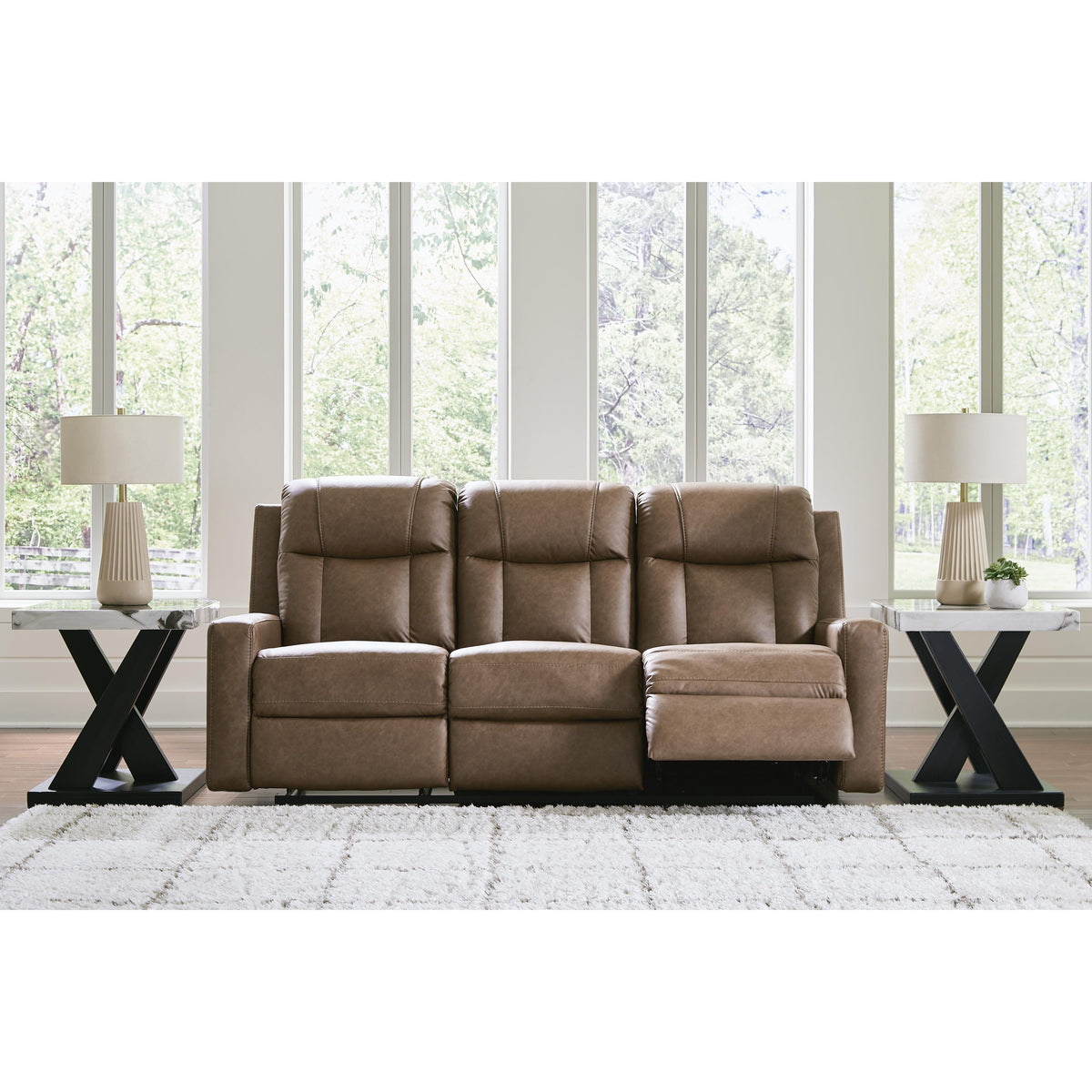 Benchcraft Mackmenville Reclining Leather Look Sofa 7471488 IMAGE 6
