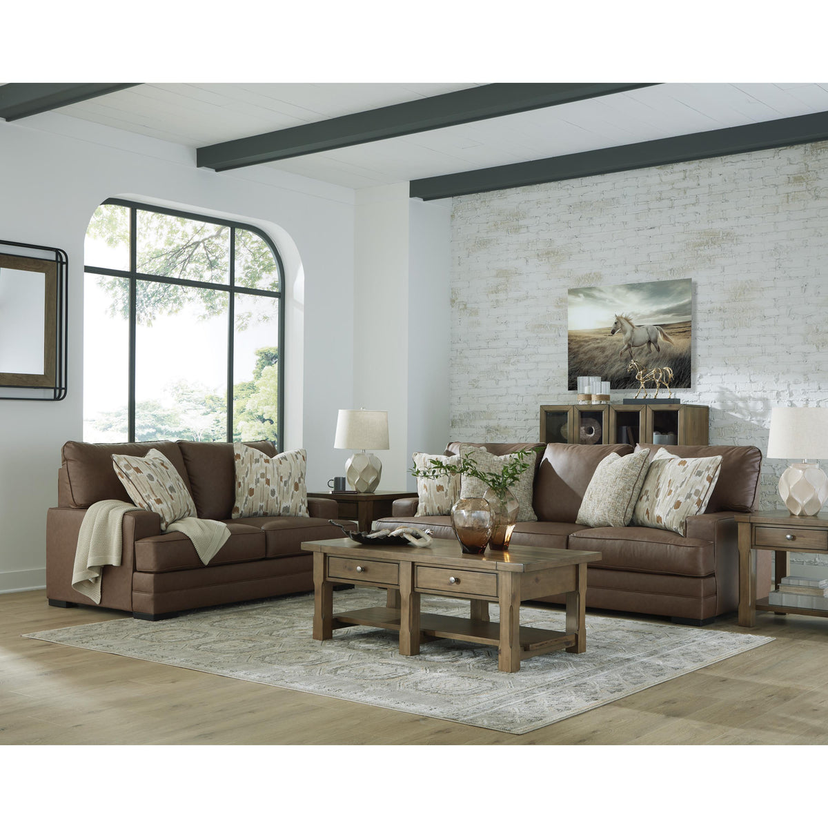 Benchcraft VillaCourt Stationary Leather Look Loveseat 7490935 IMAGE 6