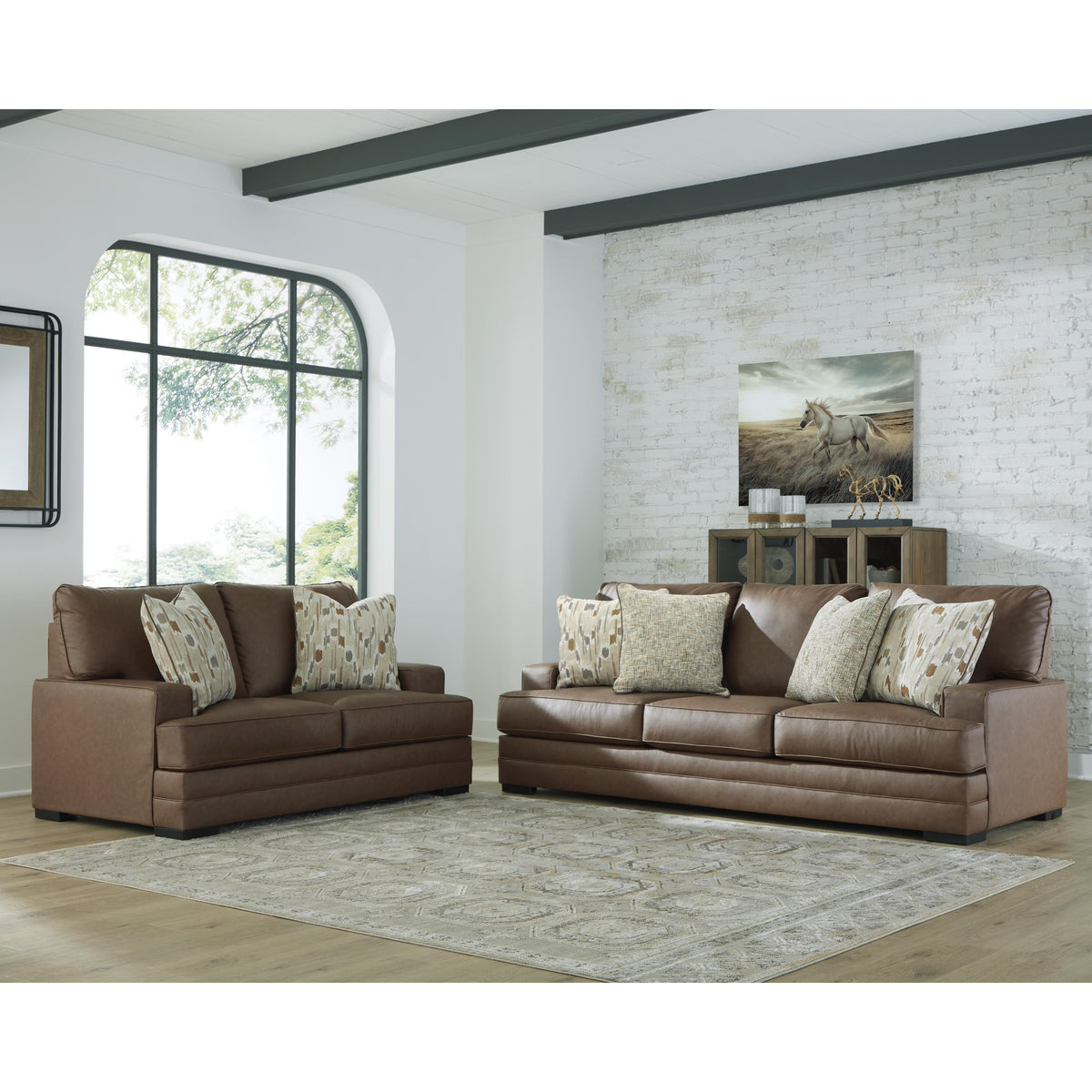 Benchcraft VillaCourt Stationary Leather Look Sofa 7490938 IMAGE 5