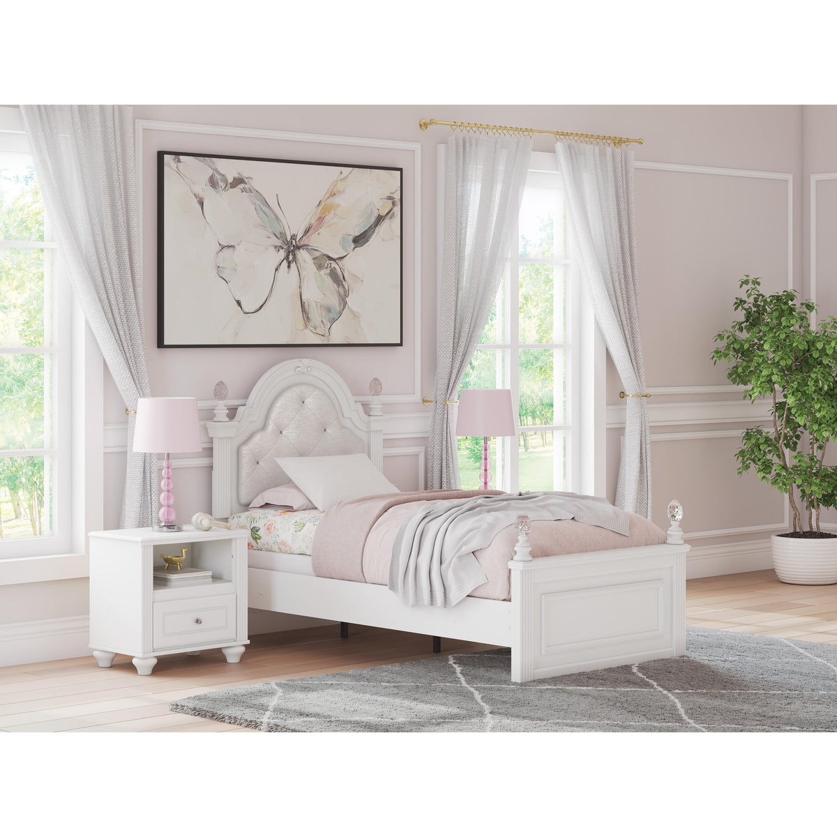 Signature Design by Ashley Kozlani Twin Upholstered Panel Bed PCB1819-153/PCB1819-52/PCB1819-83 IMAGE 6