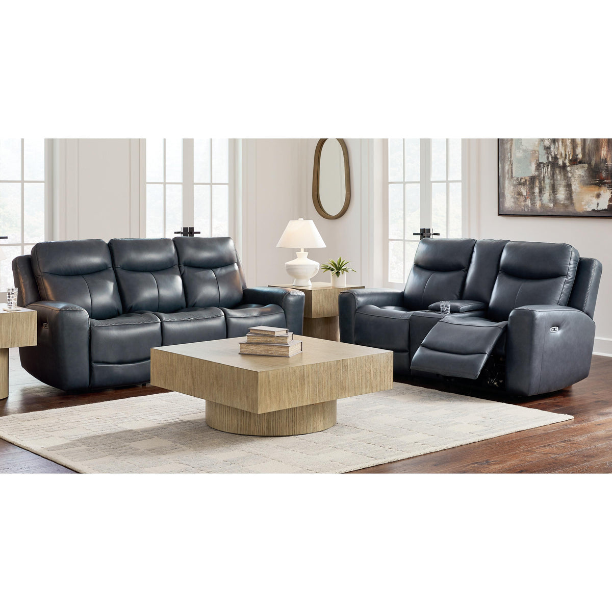 Signature Design by Ashley Next Move Power Reclining Leather Match Loveseat with Console PCU1210018 IMAGE 8