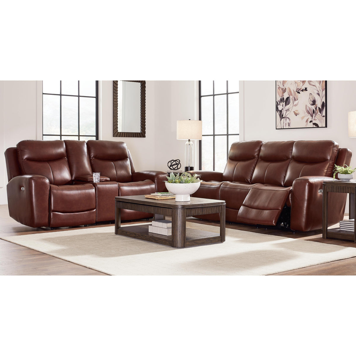 Signature Design by Ashley Next Move Power Reclining Leather Match Sofa PCU1210215 IMAGE 8