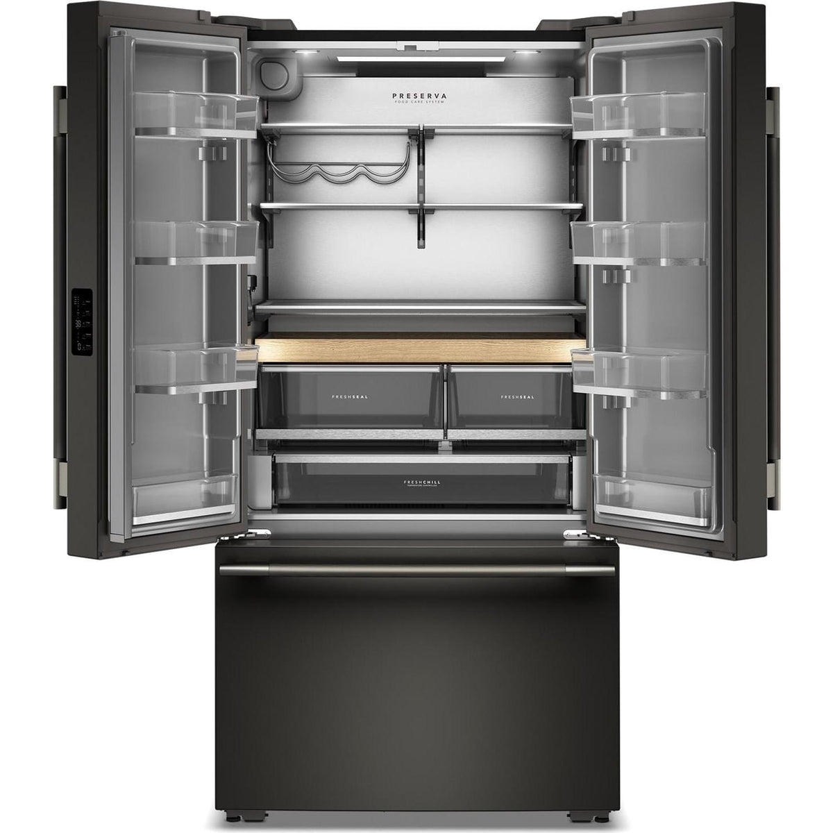 KitchenAid 36-inch, 24.8 cu. ft. Counter-Depth French 3-Door Refrigerator with Internal Water Dispenser KRFC336SBE IMAGE 2