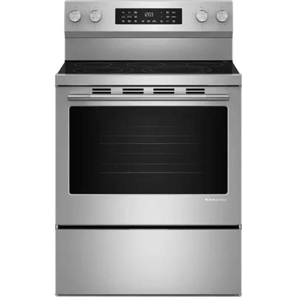KitchenAid 30-inch Freestanding Electric Range with Convection Technology YKFES330TPS IMAGE 1