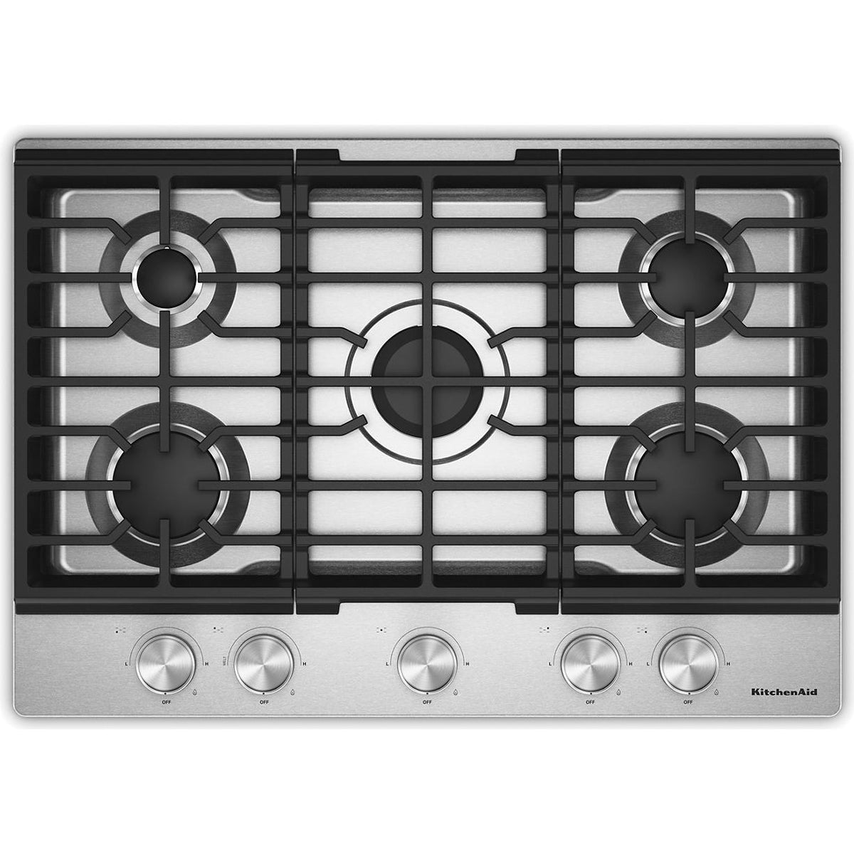KitchenAid 30-inch Built-in Gas Cooktop with 5 Burners KCGK330SSS IMAGE 1