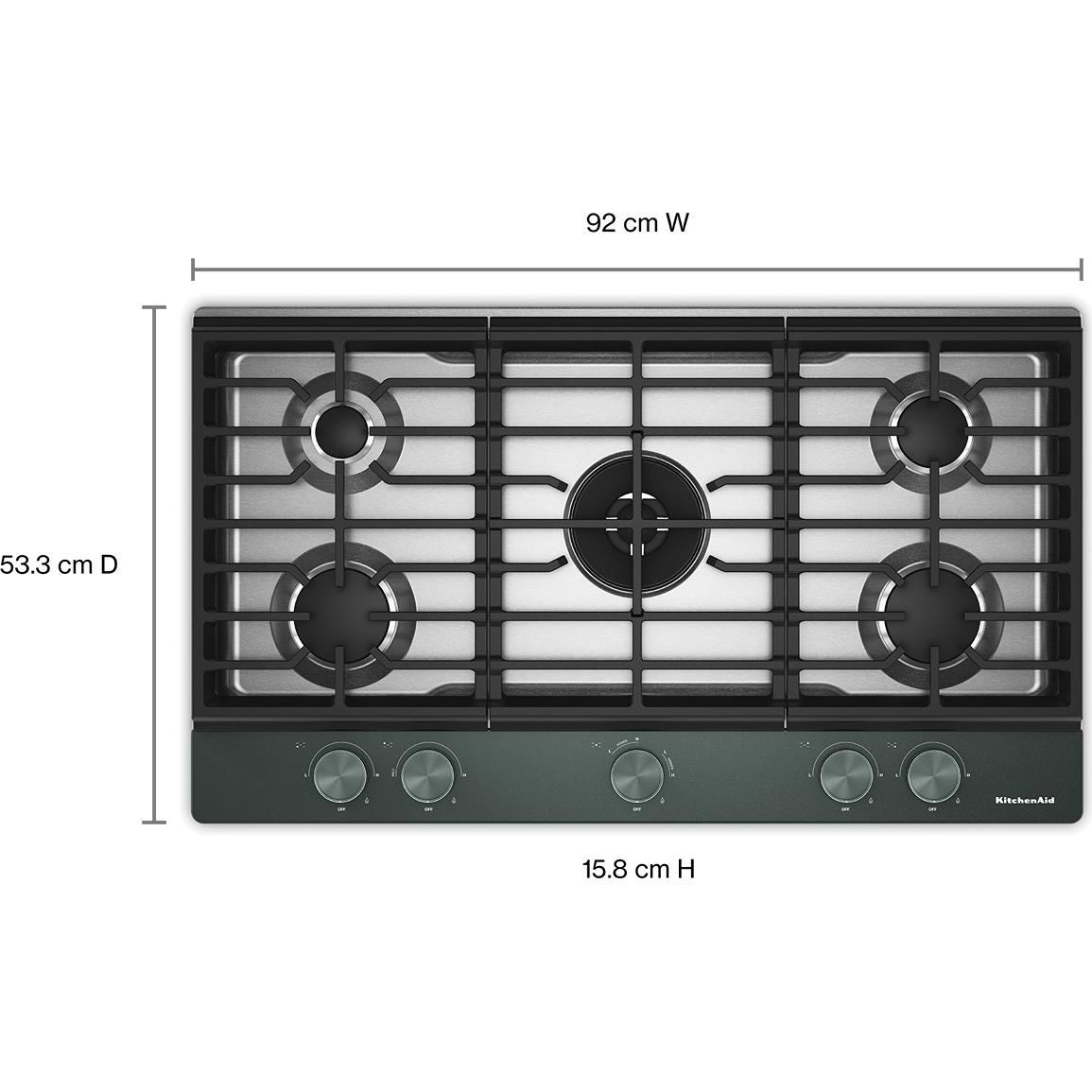 KitchenAid 36-inch Built-in Gas Cooktop with 5 Burners KCGK536SJP IMAGE 4