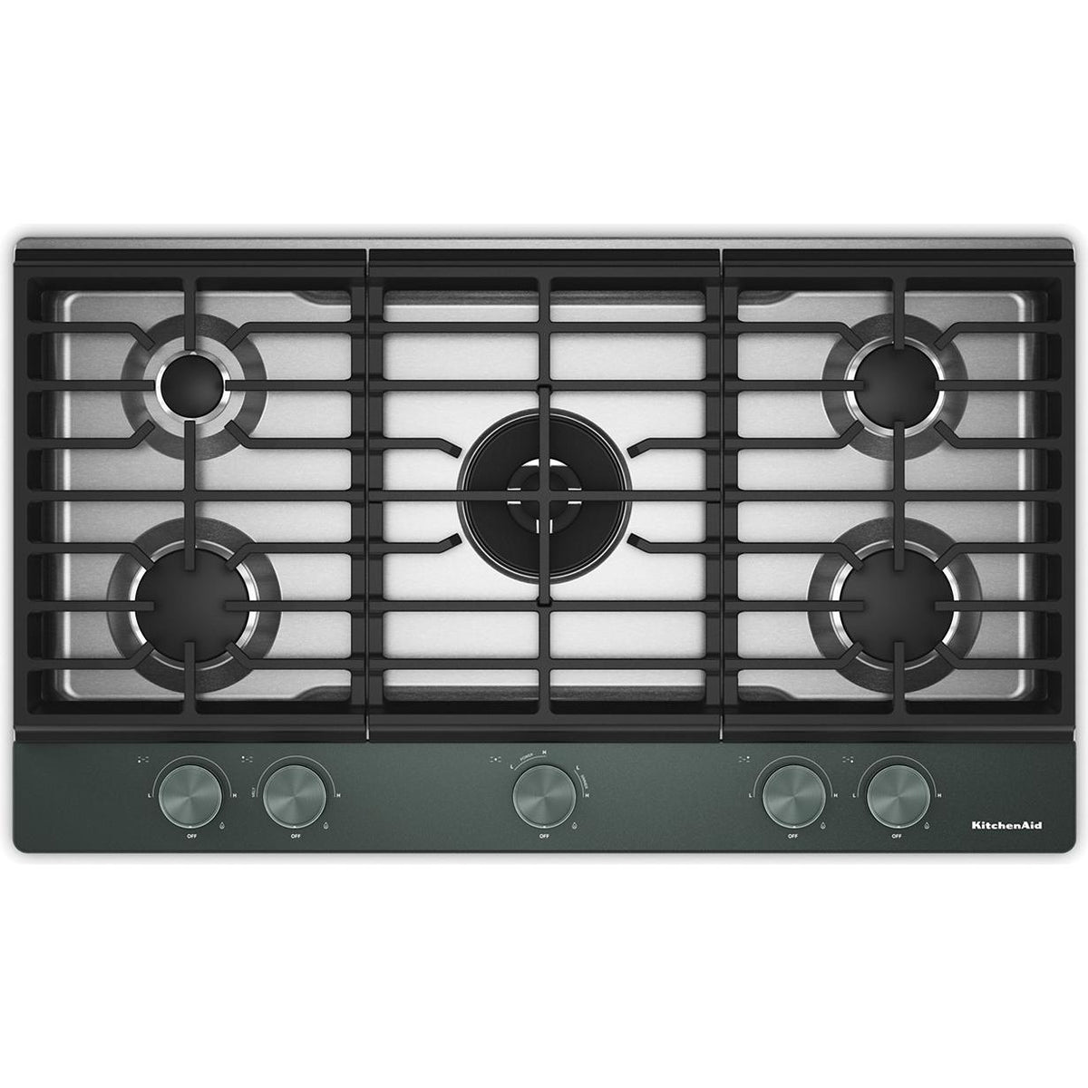 KitchenAid 36-inch Built-in Gas Cooktop with 5 Burners KCGK736SJP IMAGE 1
