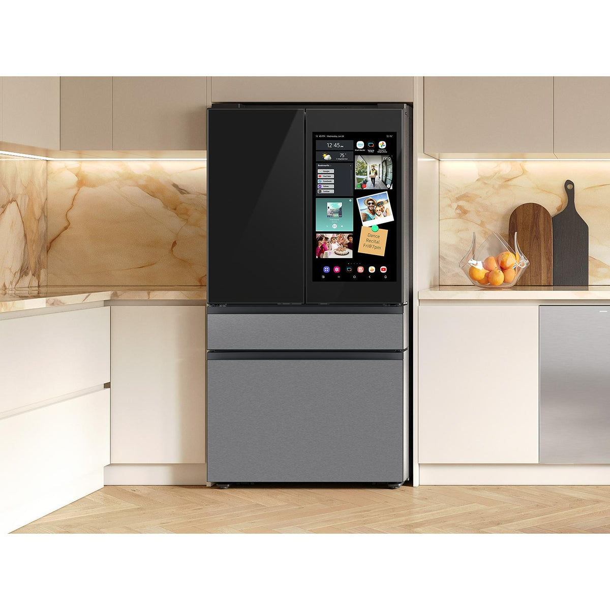 Samsung 36-inch, 29 cu. ft. 4-Door French Door Refrigerator with AI Family Hub™ RF90F29AECR/AC IMAGE 8