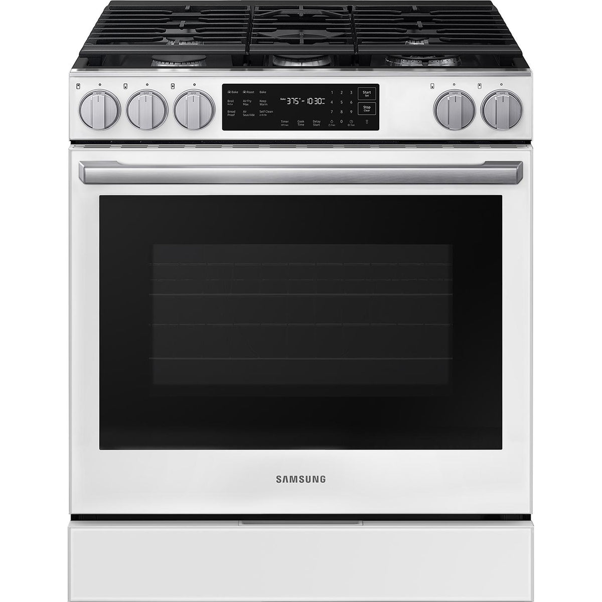 Samsung 30-inch Slide-in Gas Range with Wi-Fi NSG80H60SWAA IMAGE 1
