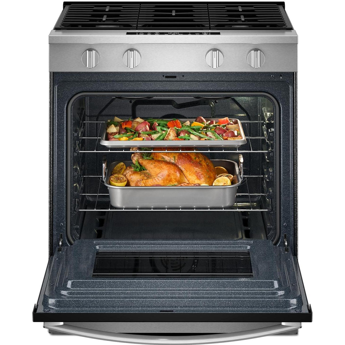 Whirlpool 30-inch Slide-in Gas Range with Air Cooking Technology WSGS4530TZ IMAGE 2