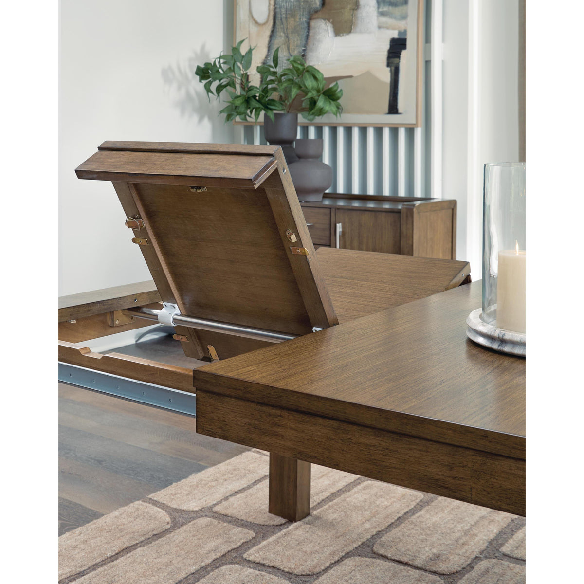 Benchcraft Marxmore D863-35 Rectangular Butterfly Extension Table IMAGE 2
